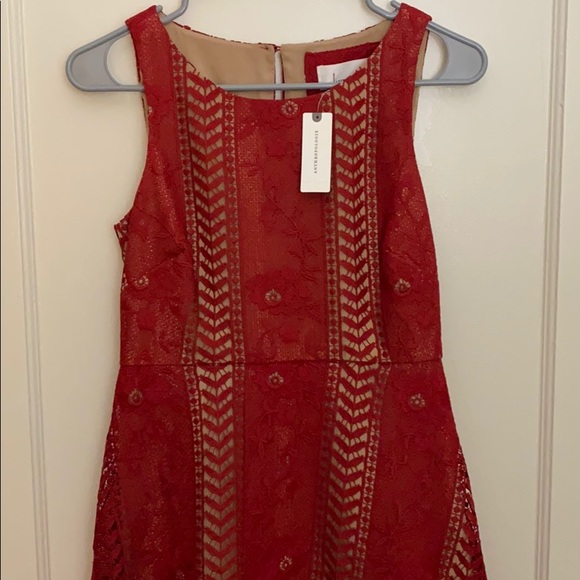 NWT Anthropology Red Dress Lace Sz 0 - Picture 2 of 7